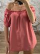 Ruched Sleeves Top/Dusty Peach
