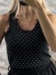 Polka Dot & Lace Rip Top-18728/Black1