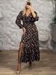 Ruffled Buttons Maxi Dress-3395/N1