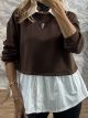 Brooch Shirt Sweatshirt/Chocolat