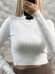 Turtleneck Knitted Top-8359/White