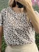 Leopard Cotton T-Shirt/White