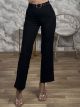 SuperHighwaist Belt Elastic Pants-3121/Black