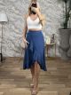 Ruffle Mono Bow Midi Skirt-3650/Royal Blue