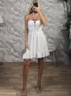 HalterNeck Ruffled Mini Dress-51289/White