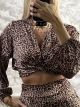 GLOW Satin Crop Top/Leopard