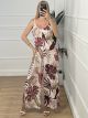 Summer Elastic Jumpsuit/Leaves-1