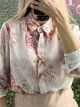 Floral Muslin Classic Shirt/White