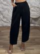 Soft Suede Highwaist Pants-90451/Black
