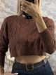 Knitted Cropped Sweater/Chocolat