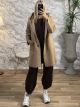 Hood Boucle Buttons Coat/Camel