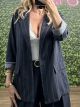 Viscose Stripped Blazer-23689/Blue