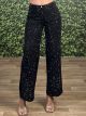 Wide Strass Pants-589/Black