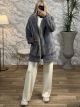 Soft Fur Coat-55673/Grey