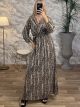 Maxi Muslin Print Dress/Snakeskin
