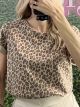 Leopard Cotton T-Shirt/Beige