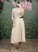 Shirtwaist Belt Dress/Beige