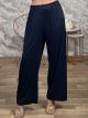 Plus Size Viscose Pants-211172/Navy Blue