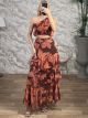 One-Shoulder Boho Skirt Set-6448/Ecai
