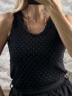 Polka Dot & Lace Rip Top-18728/Black2
