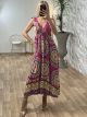 Viscose Bows Dress/Magenta
