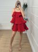 Volan Mini Dress/Red