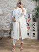 Belt & Buttons Coat/White