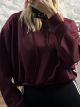 Hooded Crop Sweatshirt/Burgundy