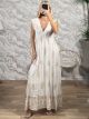 Boho Gold Maxi Dress NEW-2564/White