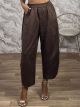Soft Suede Highwaist Pants-90451/Chocolat
