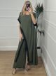Oversized Black Stripe Set/Khaki
