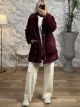 Soft Fur Coat-55673/Burgundy