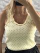 Polka Dot & Lace Rip Top-18728/Yellow