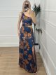 Cut Out Glow Dress/Navy Blue Floral