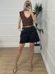 Cotton Paperbag Shorts/Black