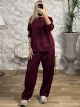Plus Size Sequins Set-30214/Burgundy