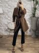 Asymmetrical Belt Coat/Chocolat2