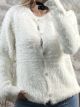 Mohair Pearls Cardigan-5152/White