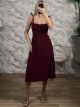 Midi Dress 3 Buttons/Burgundy