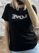 Strassed Cotton T-Shirt-1073/LOVE Black