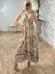 Viscose Bows Dress/Beige