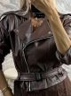 Eco Leather Jacket-12866/Chocolat