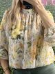 Floral Muslin Mock Neck Top/Yellow2