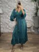 Silk ShortSleeves Maxi Dress NEW-2660/N1