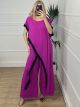 Oversized Black Stripe Set/Magenta
