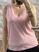 Sleeveless Lace Elastic Top/Pink