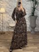 Maxi Muslin Print Dress/Zebra-Beige