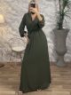 Maxi Muslin Dress-3043/Khaki