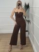 Bow Strapless Jumpsuit/Chocolat
