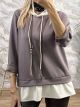 Double Color Hood Sweatshirt-17012/Mocca